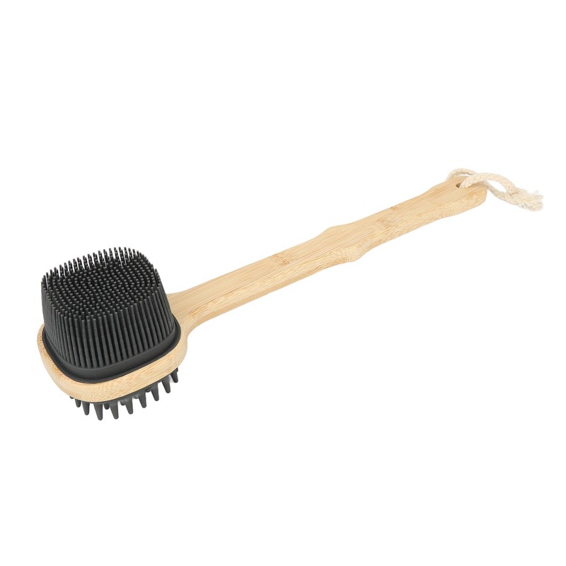 Long Handle Bath Brush with Handing Rope Silicone Shower Back