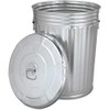 Plexon Pre-Galvanized Trash Can with Lid Round, Steel, 20gal, Grey,