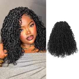 Ultraess Mini Twist Crochet Hair - Ultra-soft Synthetic Fiber Crochet Braids For Black Women, Pre-looped Short Bob Micro Yanky Twist Braiding Hair (10 Inch-1B-Natural Black, 8P-240 Strands)