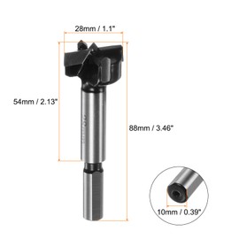 HARFINGTON 2pcs Forstner Drill Bit 28mm (1-3/32") K30/C1 Tungsten Carbide Tip Triangle Shank Wood Forstner Bit Opener Cutter for Hinge Hole Drilling Woodworking