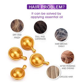 Kapseln Für Die Haarpflege, Haar Vitamin Serum Kapsel, 30 Stück Haarpflege Vitamin Kapseln Feuchtigkeitsspendende Anti Frizz Haarschäden Reparatur Ätherisches Öl für Haarreparatur und Pflege(gelb)