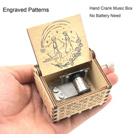 Pursuestar HowlMoving Castle-Merry Go Round of Life Wood Music Box, Hand Crank Vintage Engraved Musical Gift for Anime Fans Girlfriend Valentine Wedding Christmas Birthday