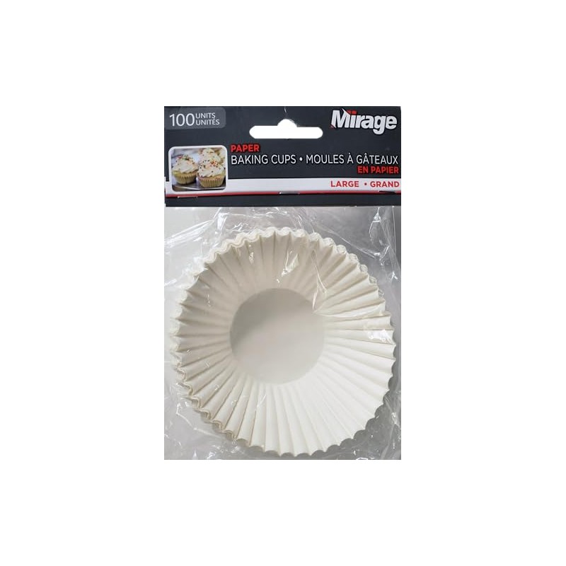 Mirage, 100 Large Baking Cups - Non-Stick and Greaseproof
