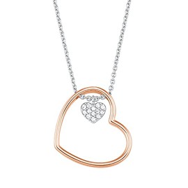 s.Oliver 2032836 Women's Necklace with Pendant 925 Sterling Silver with Synthetic Zirconia 42 + 3 cm Two-Colour Comes in Jewellery Gift Box, Sterling Silver, Cubic Zirconia