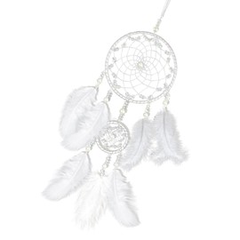 Dream Catcher Handmade Girls Bedroom Decor Boho Dreamcatcher White Feather Fairy Bedroom Accessories Wall Hanging Decoration for Bedroom Dormitory Home