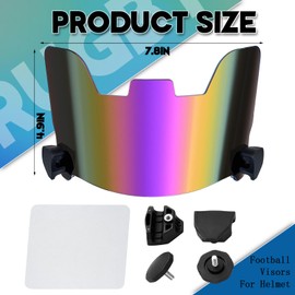 Xuhal 2 Pcs Football Visor for Youth Adult Football Helmet Visor Lacrosse Helmet Eye Shield Eye Protection for Sport(Clear and Purple)