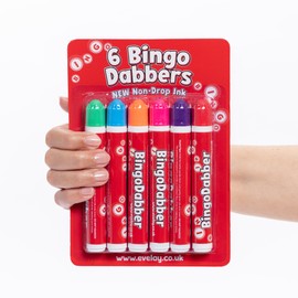 evelay Bingo Dabbers Markers Mixed Colours Pens for Bingo Tickets Games - Pack of 6