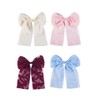 Womens Bow Hair Clips with Lace,4Pcs Lace Bows for Hair