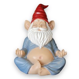 Vyxara Meditating Yoga Gnome Statue - 7.5'' Handcrafted Garden & Indoor Decor, Meditation Zen Sculpture with Lotus Pose, Weatherproof Outdoor Ornament & Home Decoration, Unique Gift for Women/Men
