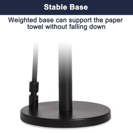 SMARTAKE Paper Towel Holder, Stainless Steel Standing Paper Towel Organizer Roll Dispenser for Kitchen Countertop Home Dining Table, Black