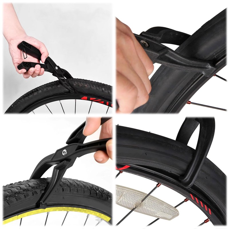 Disassembly clamp, bicycle rim protection tool, bicycle tyre removal clamp,
