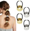 CURASA Ponytail Hair Cuffs 4 PCS Gold Sliver Metal Hair