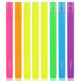 YISAN Highlighters Assorted Colors, Fluorescent Soft Tip Highlighters,Journal Pens,70955