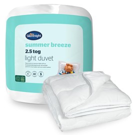 Silentnight Summer Breeze 2.5 Tog Double Duvet, Lightweight Low Tog Summer Duvet, Ideal for Warm Nights and Hot Sleepers, Hypoallergenic and Machine Washable, Double, 200 x 200 cm