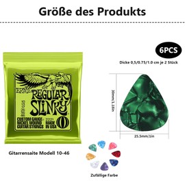 Electric Guitar Strings - 10-46 Gauge and 6 Guitar Picks, Electric Guitar Strings, Guitar Pick, Nickel Wound Guitar Strings, Electric Guitar Bass Strings, Replacement Guitar Strings