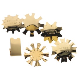 WOONEKY 6pcs Stainless Steel French Nail Art Templates Manicure Trimmer Tools for Nail Shapes Stencils for Salons Use Curves Eye-catching Designs