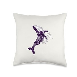 JUMPING WHALE Throw Pillow