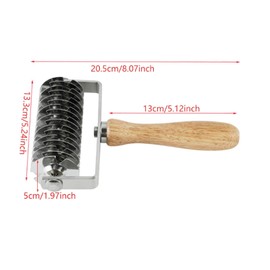 Stainless Steel Lattice Roller Cutter, Pizza Roller Dough Cutter, Lattice Pastry Cutter Roller with Wooden Handle, Kitchen Cooking Pastry Cutter for Restaurant Bakery