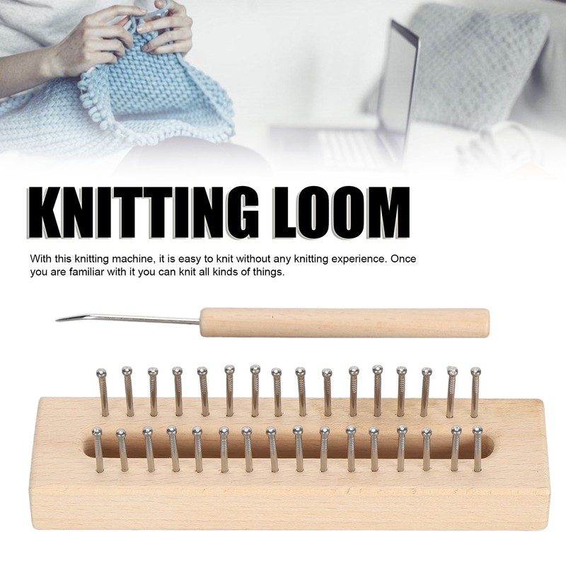 Wooden Knitting Loom with Loom Hook Wooden Knitting Loom Set
