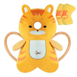 Vicloon Baby Head Protection, Adjustable Protective Pillow Baby, Breathable Baby Head Protective Pad for Children 4-24 Months, Adjustable Infant Pillow Backpack with Knee Pads (Orange Tiger)