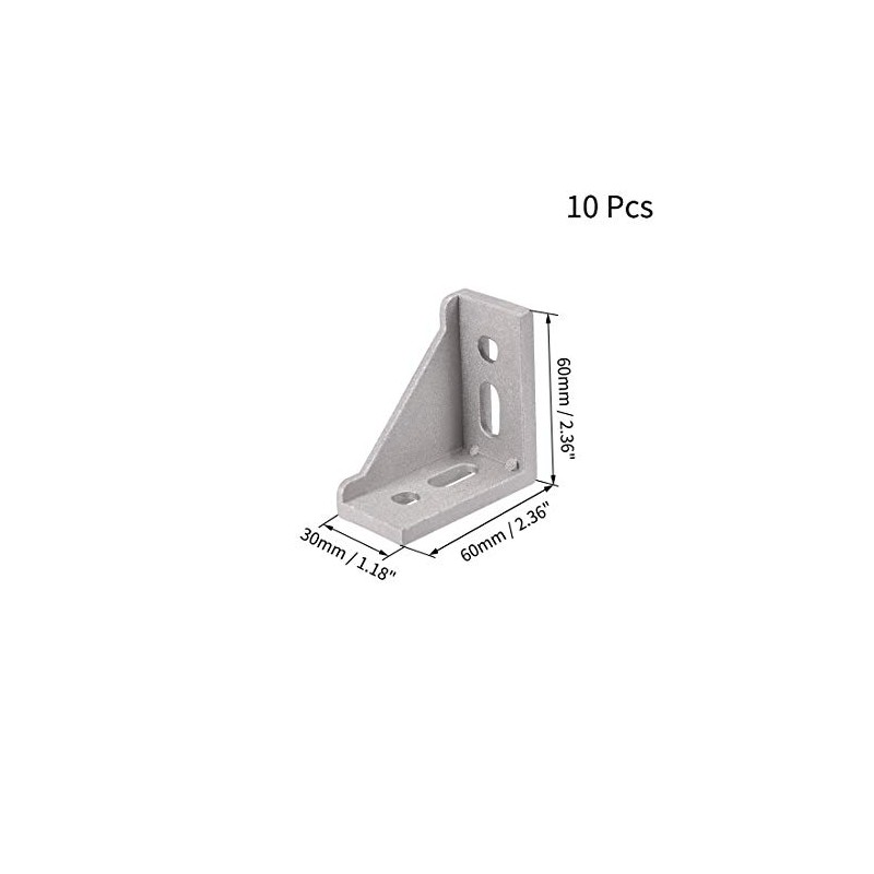 sourcing map Inside Corner Bracket Gusset, 60mm x 60mm for