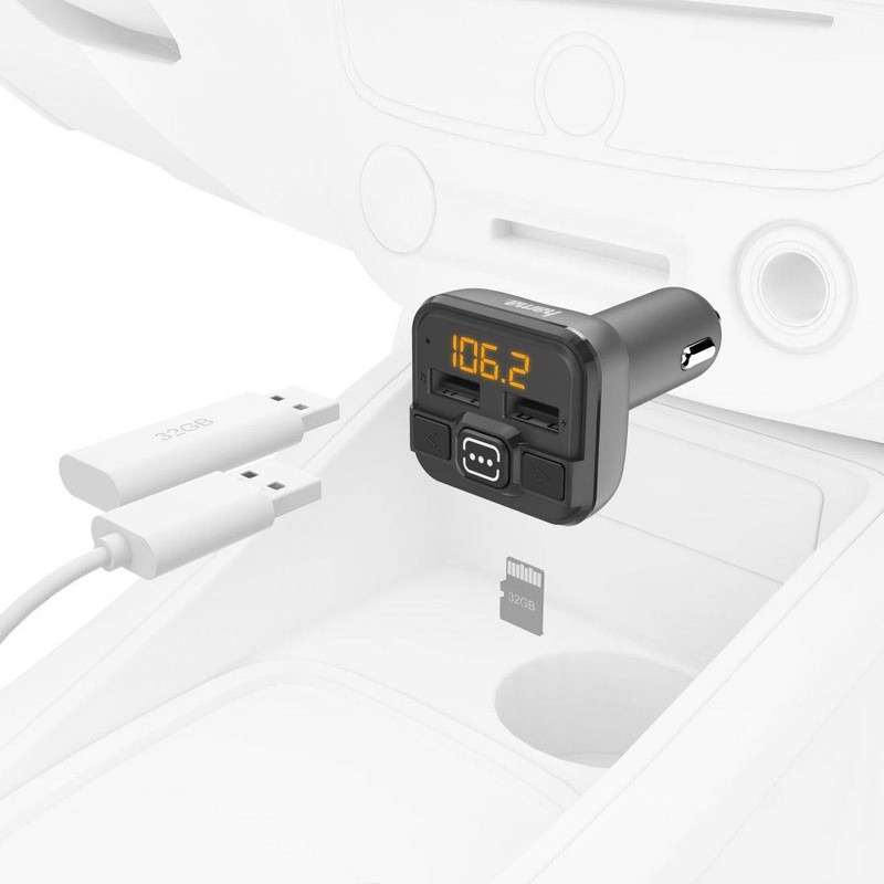 Hama Bluetooth FM Transmitter fürs Autoradio mit Kfz Ladegerät (Auto