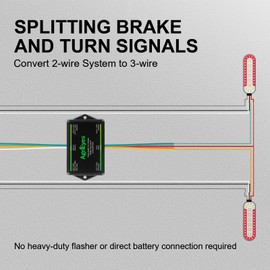 Agrieyes 2-to-3-Wire Trailer Light Converter, Splice-in Trailer Wiring Converter for Tow, Tail Light Converter for RV, Dinghy, Pickup LED Compatible