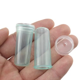 HAHIYO 60PCs 1.6X0.7Inch Transparent Green Plastic Floral Tubes Floral Water Tubes Flower Vials with Silicone Cap for Plants Fresh Flowers Arrangement Decoration Milkweed Cutting Florist Supplies