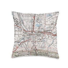 Casper WY Map (1988) Throw Pillow