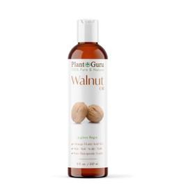 Walnut Oil 8 fl. oz. - Cold Pressed 100% Pure Natural - Skin, Body, Face, and Hair Growth Moisturizer. Great For Creams, Lotions, Lip balm and Soap Making.