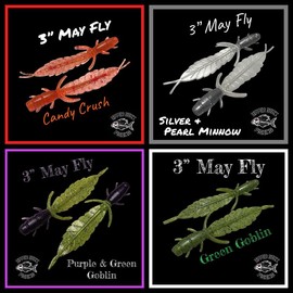 3” May Fly Series 10 Per Pack - One of the hottest crappie & panfish baits in our store. - May Fly Color: Candy Crush