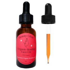 Beauty Glow Organic Rosehip Face Oil Age Defying Dark Spot Serum Anti-Aging Cold Pressed Rosehip Seed for Face & Gua Sha Retinoid Like Compounds Natural Hydrating Moisturizing Oil USA Made 1 Oz
