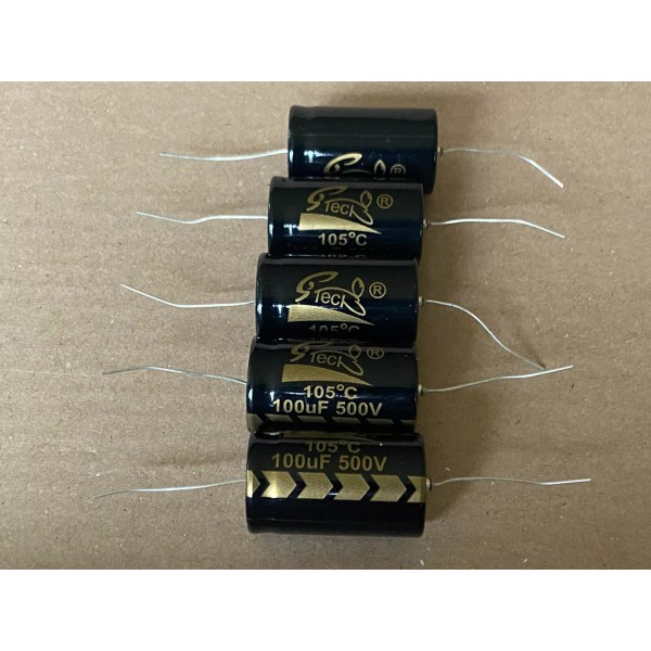 Supertech 5 New Supertech 100 uf 500v Axial Capacitors Guitar