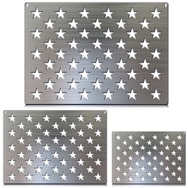 Stencil Steel 50 Star American Flag Stencil Template 3 Pcs Stainless Steel Flag Template 13 Stars 1776 for Labor Day Independence Day July 4th Wood Wall Art Crafts(Stylish Style)