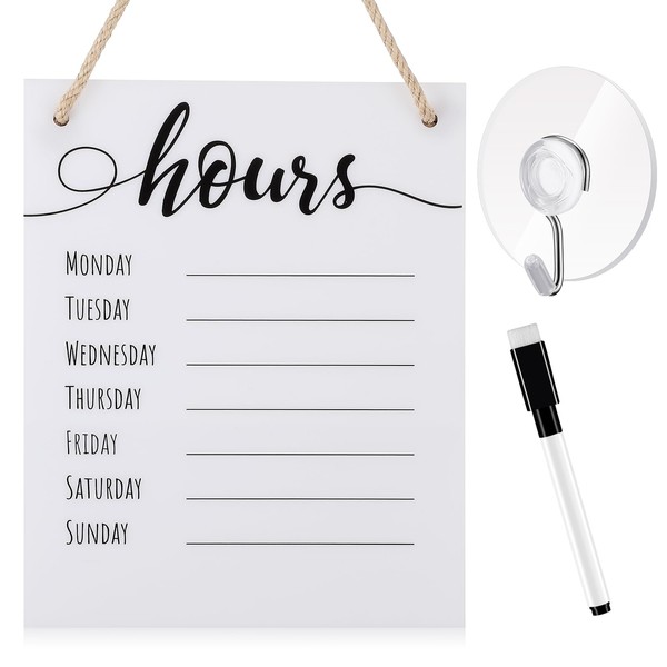 Threehoney 3 Pcs Dry Erase Store Hours Sign Set Include