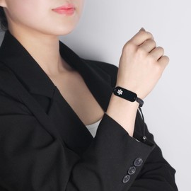 JunyiDIY Men's Epilepsy Alert Bracelet, Black Braided Adjustable Emergency Rescue Jewelry for Brother Dad 's Health Monitoring YS5833