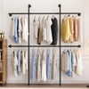 Smlttel Industrial Pipe Clothing Rack Wall Mount, Black Pipe Clothes