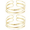 BOMAIL 2Pcs Gold Arm Cuff Bracelets Set for Women Open