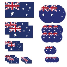 Fiohiros Australia Car Stickers - 26-Pack Round & Square Australian Flag Decals - Premium Waterproof Stickers for Cars, Laptops, Water Bottles, Guitars, Skateboards & Scrapbooks