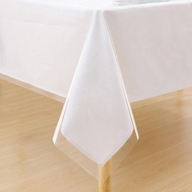 smiry Rectangle Clear Table Cloth 60x120 Inch, Waterproof Wipeable Vinyl Tablecloths Protector, Oil Spill Proof Transparent Plastic Table Cover for Dining, Picnic, Camping, Outdoor