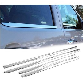 Sizver Polished Stainless Steel Window Sills Trims Compatible With 2000-2006 Chevy Tahoe