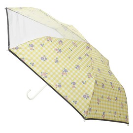 estaa 10270 Windproof Girl Folding Umbrella with Transparent Window, 21.7 inches (55 cm), yellow (lemon yellow)