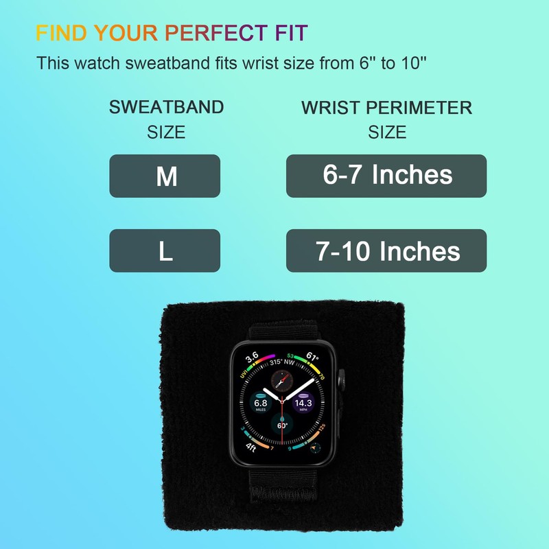 JEMACHE Unisex Sport Sweatband Wrist/Ankle Band Compatible with 49/46/45/44/42mm iWatch