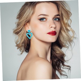 Healeved 4 Pairs Heart Shaped Dangle Earrings for Resin Pendant Ear Jewelry Pink and Purple Lightweight Comfortable Fashion Accessory for Daily and Special Occasions