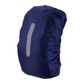 PATIKIL Pack of 1 Backpack Rain Cover (40-50L) Waterproof Rain Cover Backpack School Bag with Vertical Reflectors for Hiking, Camping, Cycling, M, Dark Blue