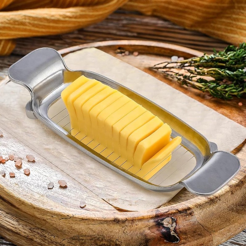 Butter Slicer Cutter,Stainless Steel Wire Butter Slicer,Cooking Baking Cheese Slicer,Double-sided