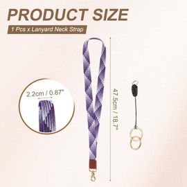 PATIKIL Elastic Lanyard for Keys, Cute Keychain Neck Lanyard for Women Men Teacher Long Keychain Braid Strap for ID Badge Wallet Phone Card Business Office, Grape Purple