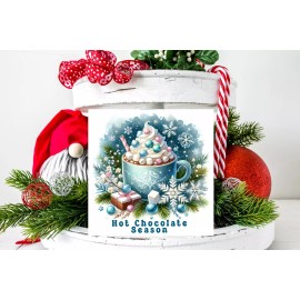 Twisted R Design Hot Chocolate Season Christmas Ornament, Tier Tray Sign, Wood Mini Sign