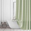 Sage Green Shower Curtain - Farmhouse Boho Modern Linen Fabric