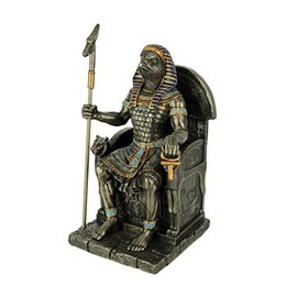 wu Horus Egyptian God Sitting on Throne Statue